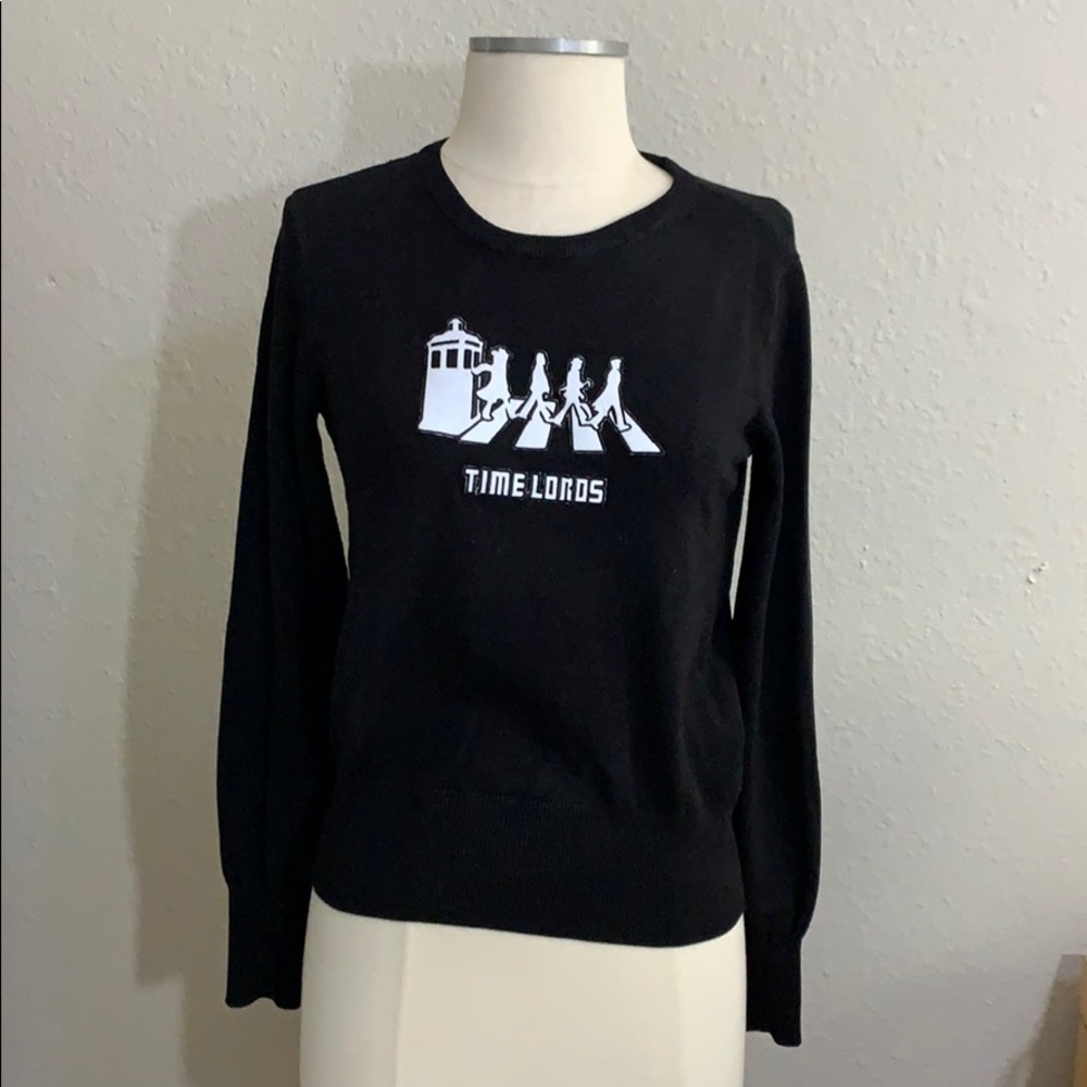 Black Timelords Dr Who Beatles Sweater